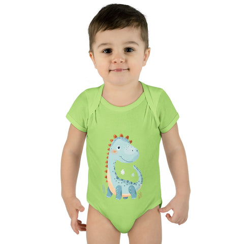 Cute Dinosaur Infant Bodysuit - Adorable Baby Rib Bodysuit for Newborns