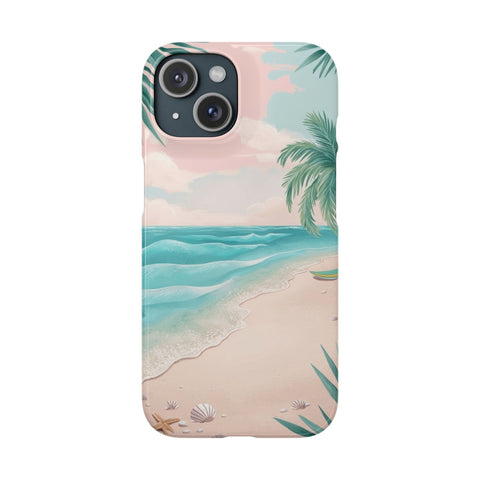 Tropical Beach Snap Case - Phone Protection, Summer Vibes, Vacation Gift, Beach Lover's Accessory, Aesthetic Phone Case
