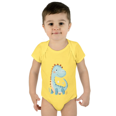 Cute Dinosaur Infant Bodysuit - Adorable Baby Rib Bodysuit for Newborns