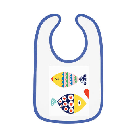 Cute Fish Design Baby Bib - Contrast Trim
