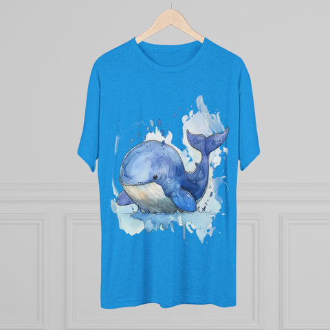 Whale Splash Unisex Tri-Blend Crew Tee - Eco-Friendly Fun Shirt