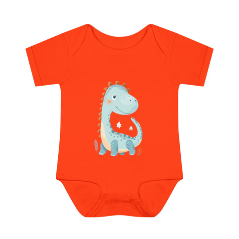 Cute Dinosaur Infant Bodysuit - Adorable Baby Rib Bodysuit for Newborns