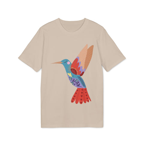 Vibrant Hummingbird Unisex T-Shirt - Artistic Floral Design for Creators