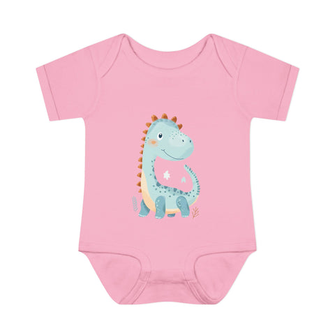 Cute Dinosaur Infant Bodysuit - Adorable Baby Rib Bodysuit for Newborns