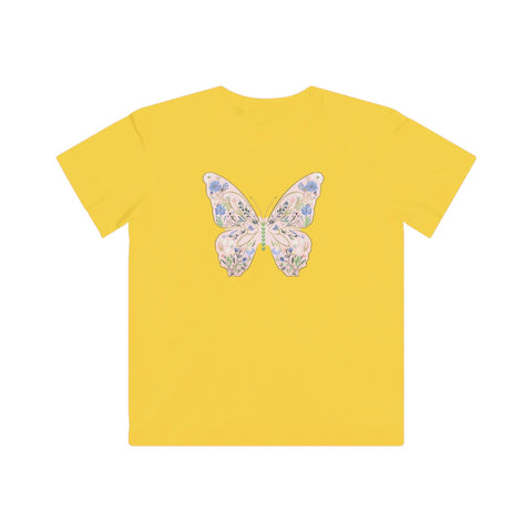 Kids Butterflies Graphic Tee - Bright Yellow Butterfly Design
