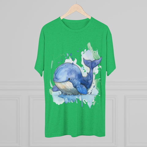 Whale Splash Unisex Tri-Blend Crew Tee - Eco-Friendly Fun Shirt