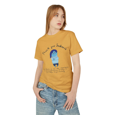 Thank You Sadness Unisex Heavyweight Tee | Gratitude Shirt, Mental Health Awareness Tee, Casual Gift, Comfy Everyday Wear, Unisex Gift