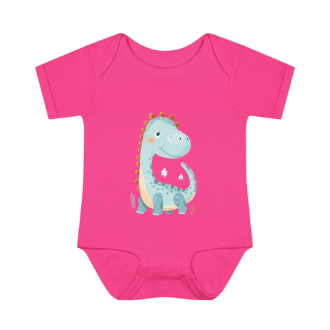 Cute Dinosaur Infant Bodysuit - Adorable Baby Rib Bodysuit for Newborns