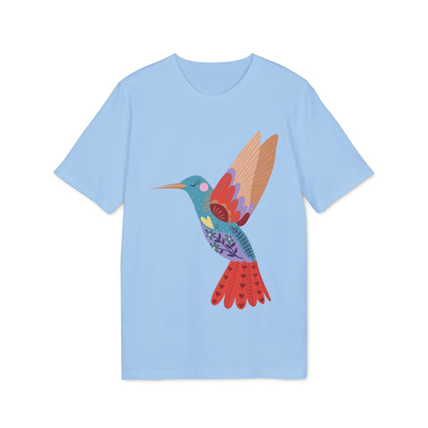 Vibrant Hummingbird Unisex T-Shirt - Artistic Floral Design for Creators