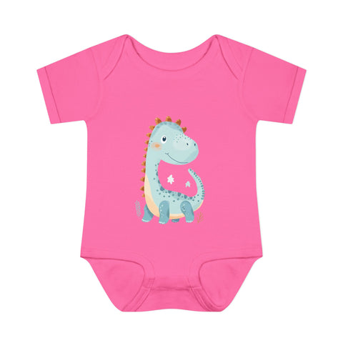 Cute Dinosaur Infant Bodysuit - Adorable Baby Rib Bodysuit for Newborns
