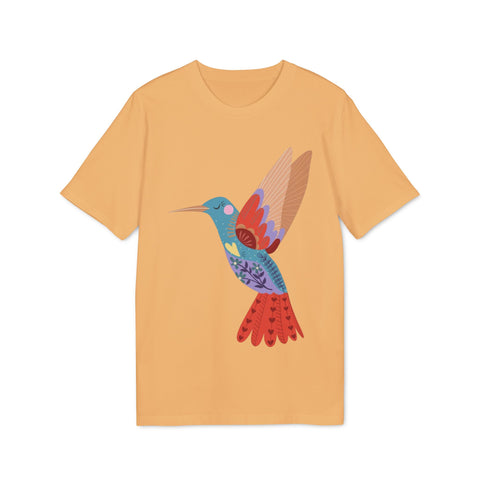 Vibrant Hummingbird Unisex T-Shirt - Artistic Floral Design for Creators