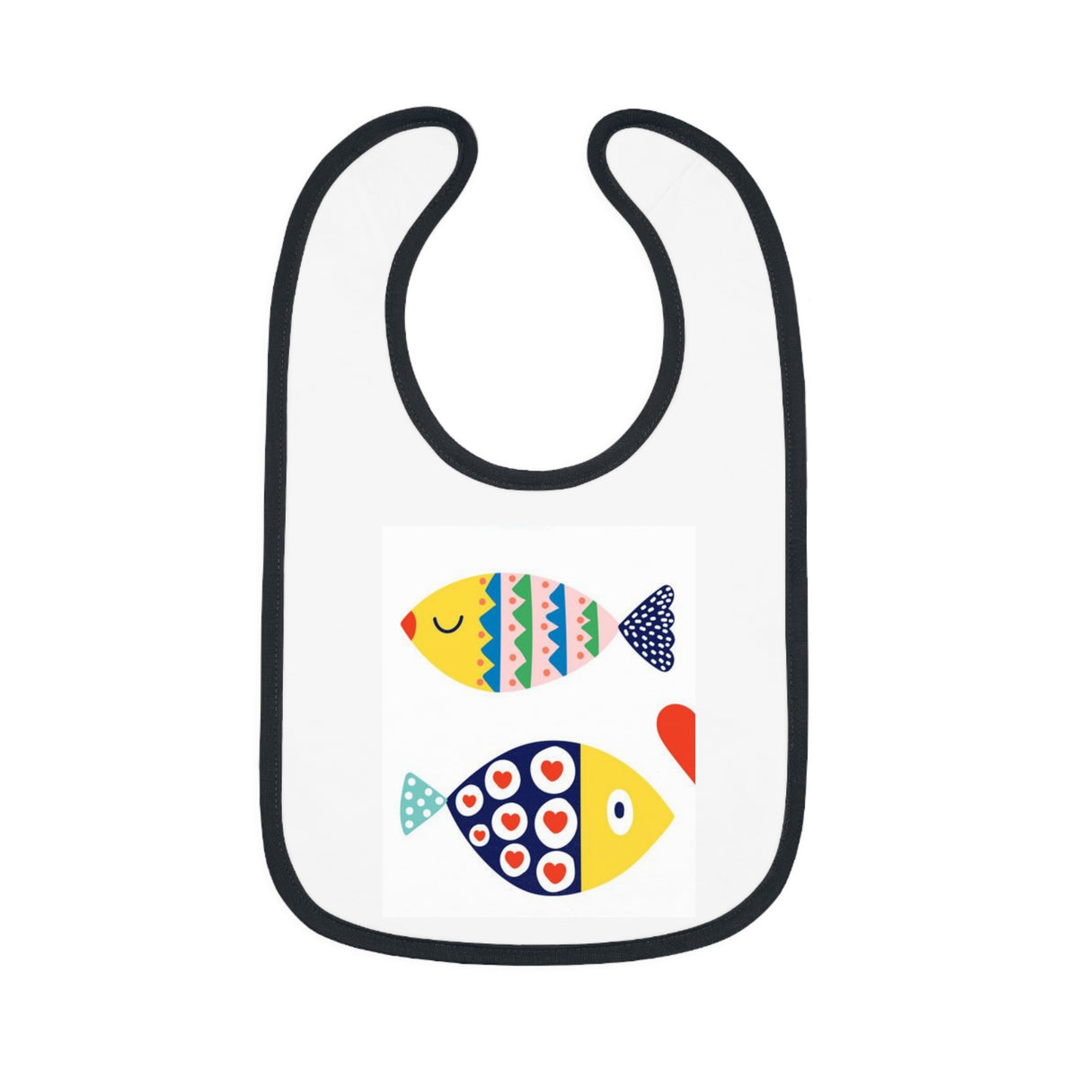 Cute Fish Design Baby Bib - Contrast Trim