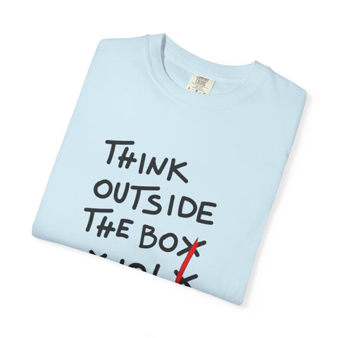 Think Outside the Box Unisex T-shirt, Casual Wear, Gift for Creative Minds, Unique T-shirt for Everyday Style, Fun Graphic Tee
