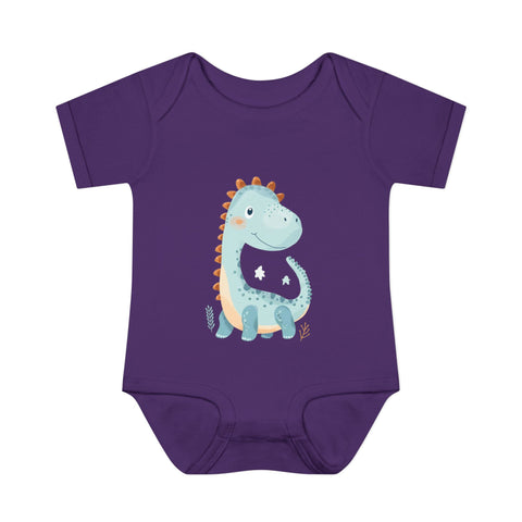 Cute Dinosaur Infant Bodysuit - Adorable Baby Rib Bodysuit for Newborns