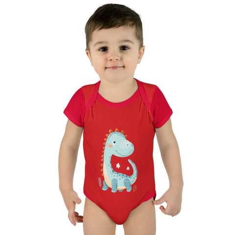 Cute Dinosaur Infant Bodysuit - Adorable Baby Rib Bodysuit for Newborns