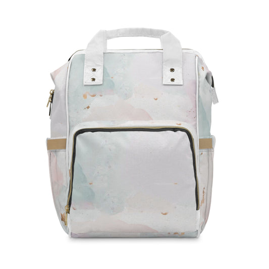 Chic Multifunctional Diaper Backpack | Stylish & Practical Baby Bag with Watercolor Design