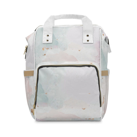 Chic Multifunctional Diaper Backpack | Stylish & Practical Baby Bag with Watercolor Design