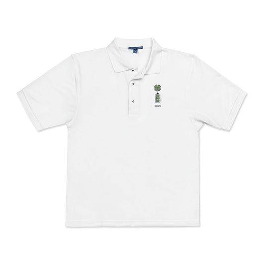 Embroidered Unisex Polo Shirt with Lucky Clover Design