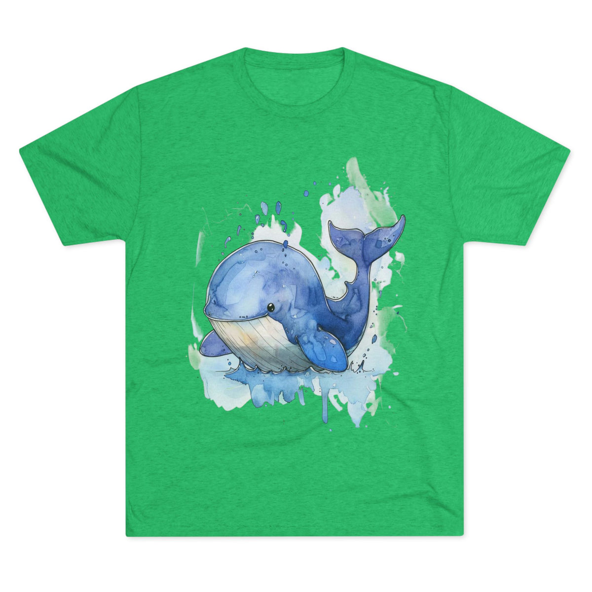 Whale Splash Unisex Tri-Blend Crew Tee - Eco-Friendly Fun Shirt