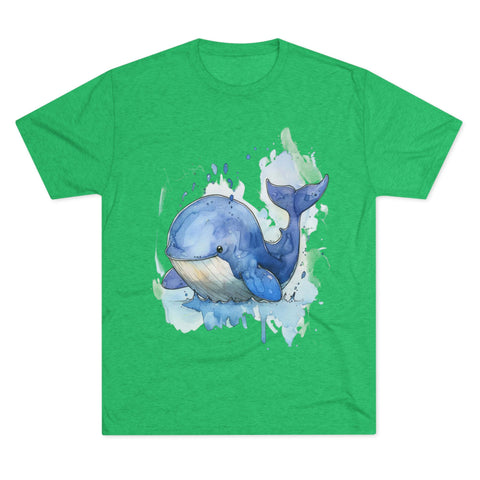 Whale Splash Unisex Tri-Blend Crew Tee - Eco-Friendly Fun Shirt