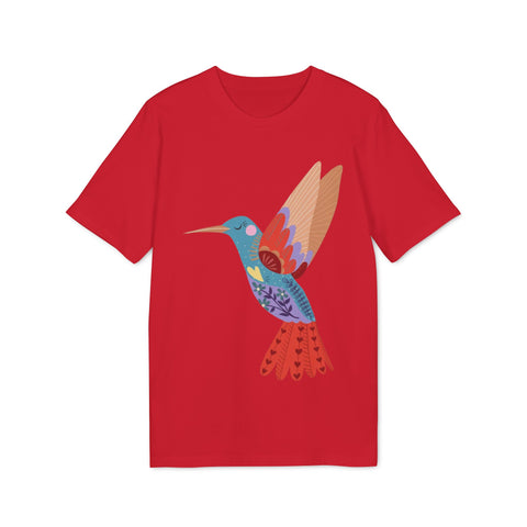 Vibrant Hummingbird Unisex T-Shirt - Artistic Floral Design for Creators