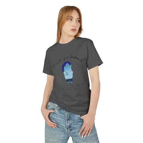 Thank You Sadness Unisex Heavyweight Tee | Gratitude Shirt, Mental Health Awareness Tee, Casual Gift, Comfy Everyday Wear, Unisex Gift