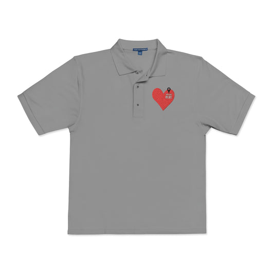 Embroidered Heart Unisex Polo Shirt - Casual Chic for Everyday Wear