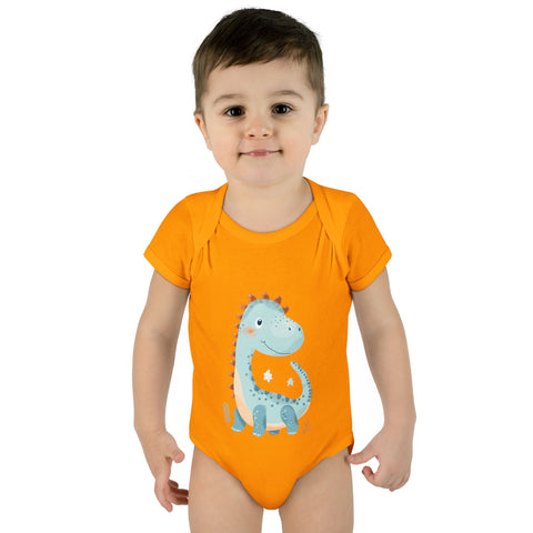 Cute Dinosaur Infant Bodysuit - Adorable Baby Rib Bodysuit for Newborns