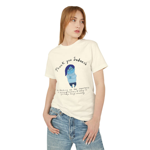 Thank You Sadness Unisex Heavyweight Tee | Gratitude Shirt, Mental Health Awareness Tee, Casual Gift, Comfy Everyday Wear, Unisex Gift