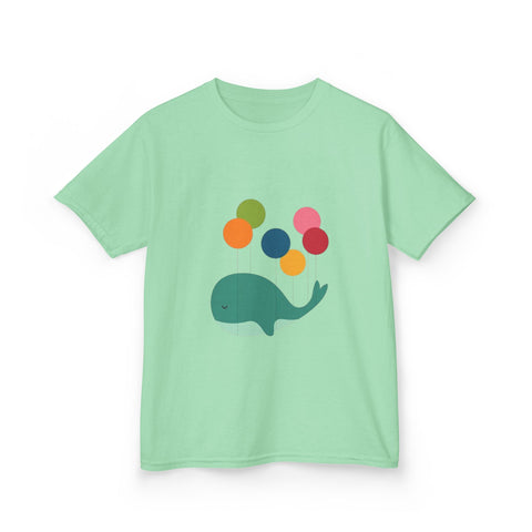 Playful Whale Kids Tee - Colorful Balloon Design for Fun Adventures