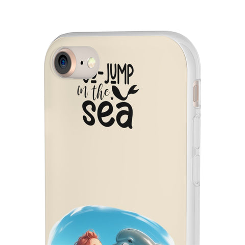 Cute Dolphin Phone Case, Go Jump in the Sea, Ocean Lover Gift, Beach Vibe Accessory, Summer Tech Gear, Kids Phone Cover
