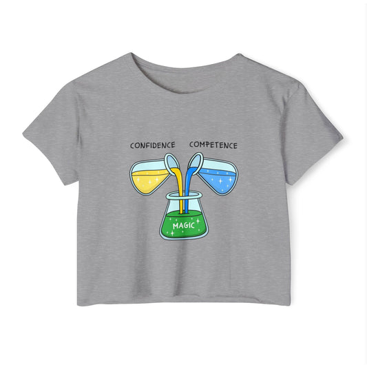 Confidence & Competence Festival Crop Top, Cute Summer Tee, Boho Chic Top, Music Festival Outfit, Casual Women's Wear