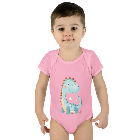 Cute Dinosaur Infant Bodysuit - Adorable Baby Rib Bodysuit for Newborns