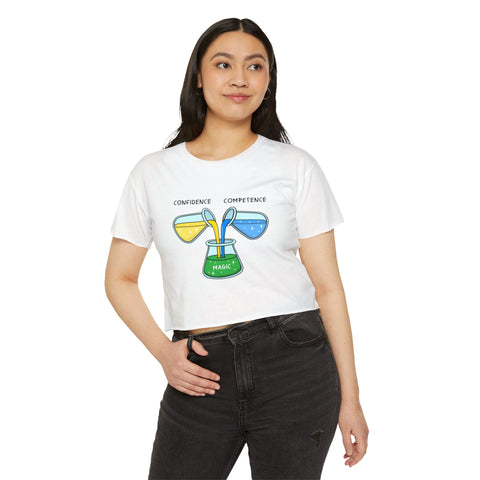 Confidence & Competence Festival Crop Top, Cute Summer Tee, Boho Chic Top, Music Festival Outfit, Casual Women's Wear