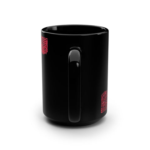 Fingerprint Heart Black Mug