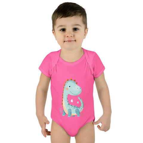 Cute Dinosaur Infant Bodysuit - Adorable Baby Rib Bodysuit for Newborns
