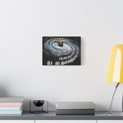 Spiritual Wall Art - Matte Canvas of Kaaba in Cosmic Journey