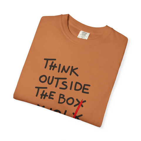 Think Outside the Box Unisex T-shirt, Casual Wear, Gift for Creative Minds, Unique T-shirt for Everyday Style, Fun Graphic Tee