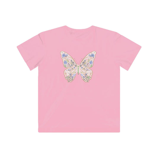 Kids Butterflies Graphic Tee - Bright Yellow Butterfly Design