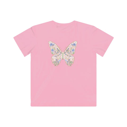 Kids Butterflies Graphic Tee - Bright Yellow Butterfly Design