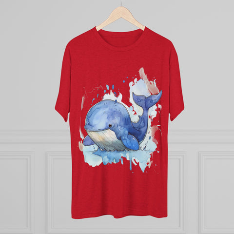 Whale Splash Unisex Tri-Blend Crew Tee - Eco-Friendly Fun Shirt
