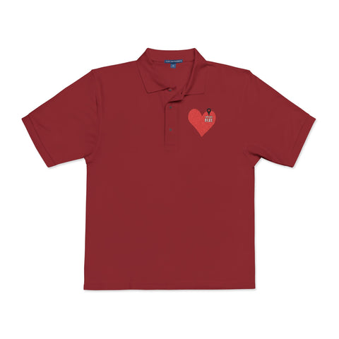 Embroidered Heart Unisex Polo Shirt - Casual Chic for Everyday Wear