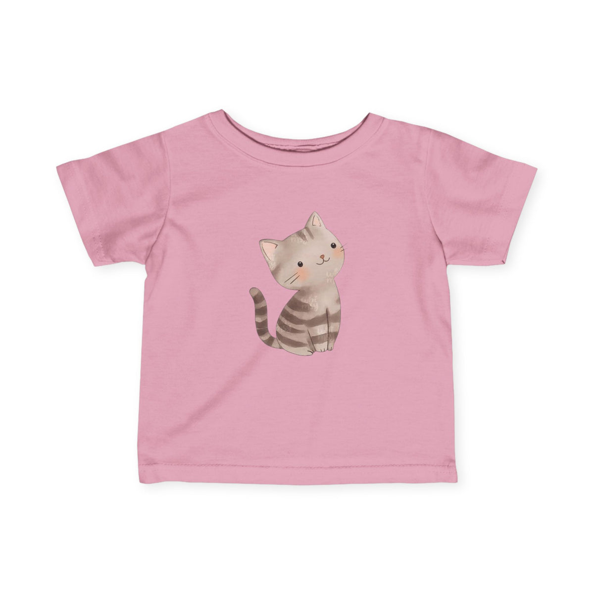 Cute Cat Infant Fine Jersey Tee - Adorable Yellow Baby T-Shirt