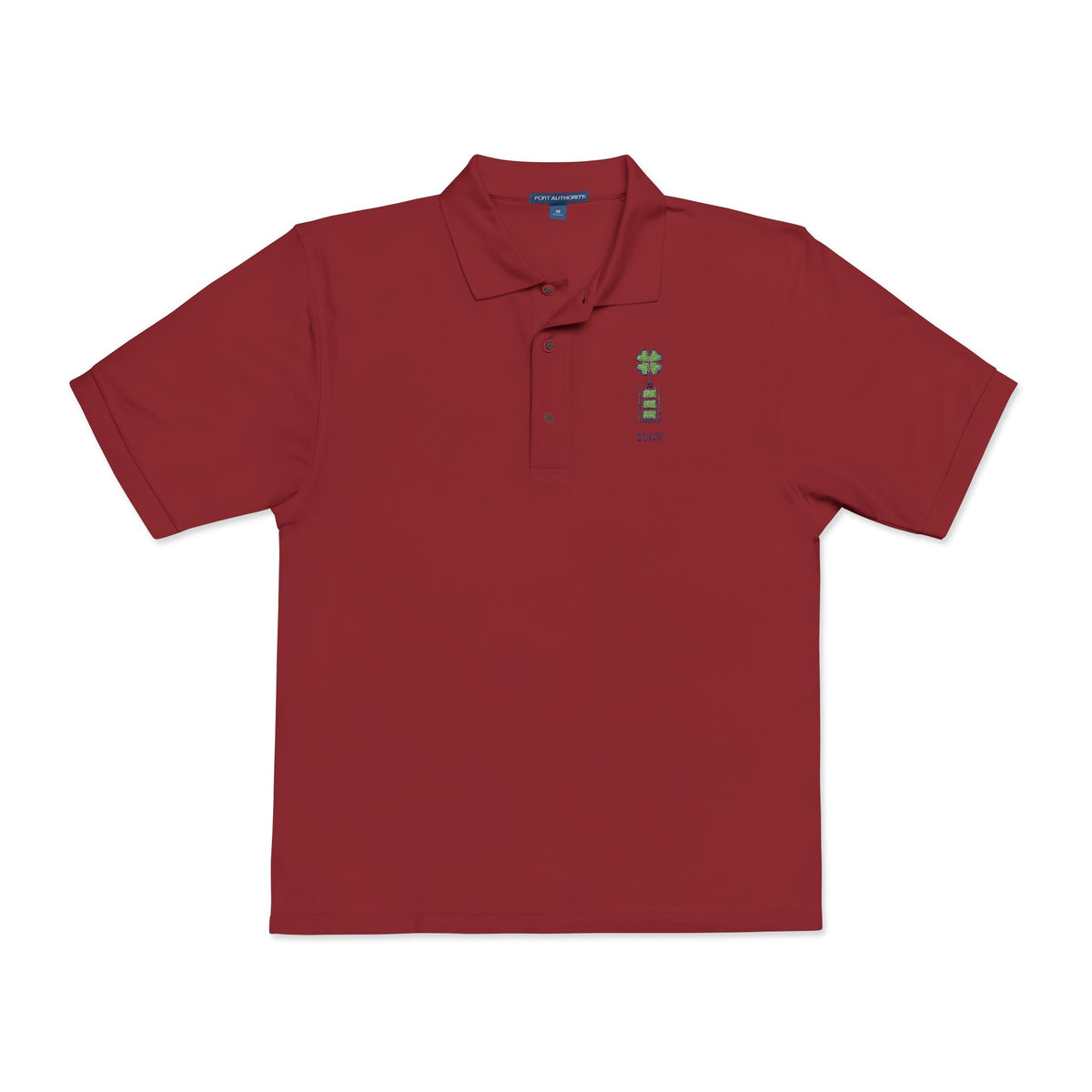 Embroidered Unisex Polo Shirt with Lucky Clover Design