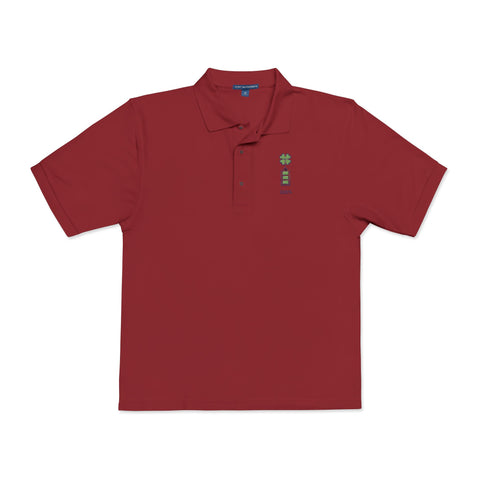 Embroidered Unisex Polo Shirt with Lucky Clover Design