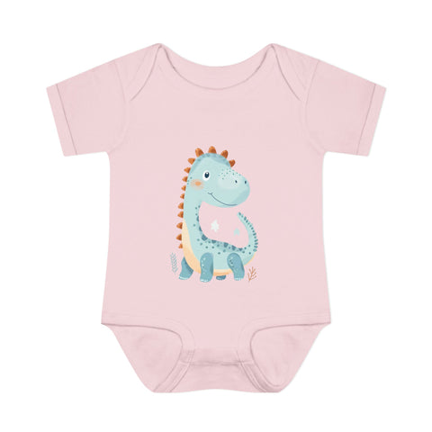 Cute Dinosaur Infant Bodysuit - Adorable Baby Rib Bodysuit for Newborns