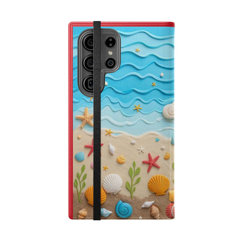Ocean-Inspired Flip Case for Phones, Beach Lover Gift, Summer Accessory, Coastal Décor, Cute Phone Cover, Sea Themed Design
