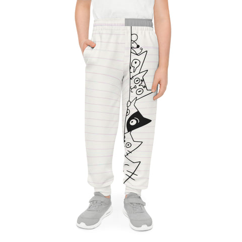 Cute Cat Print Youth Joggers for Playtime & Chill Days