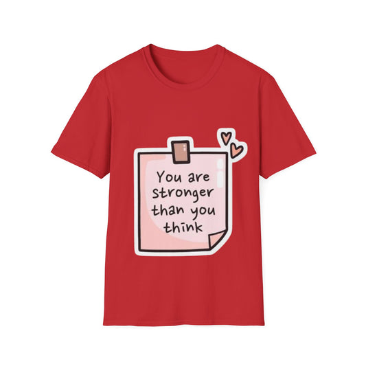 Motivational T-Shirt: You Are Stronger Than You Think, Unisex Tee, Positive Affirmation Shirt, Inspirational Gift, Casual Wear
