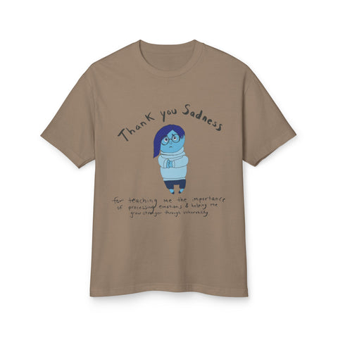 Thank You Sadness Unisex Heavyweight Tee | Gratitude Shirt, Mental Health Awareness Tee, Casual Gift, Comfy Everyday Wear, Unisex Gift